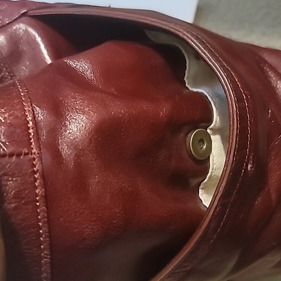 Charles David Red Alligator Satchal Tote Burgundy Hobo Handbag with Tassels - Picture 11 of 11